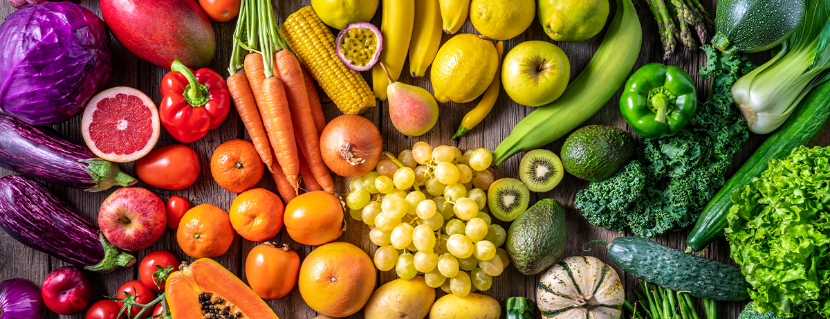 rainbow of fruits and veggies