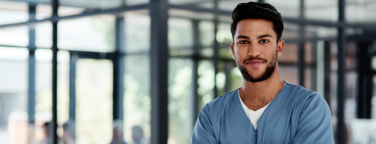 male nurse smiling