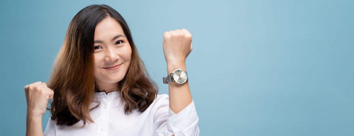 woman making fists