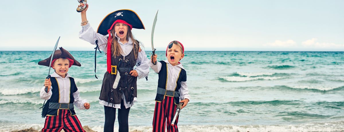 three kids dressed as pirates